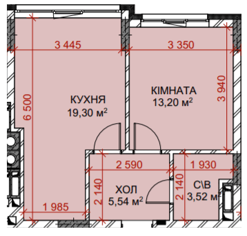 1-кімнатна 40.52 м² в ЖК Riverside від 21 150 грн/м², с. Погреби