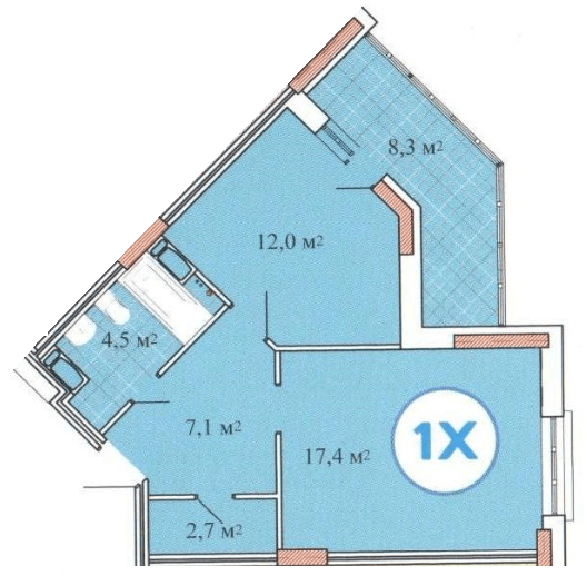 1-комнатная 52 м² в ЖК Авиа Квартал от 27 000 грн/м², г. Вишневое
