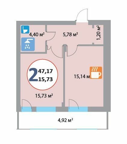 1-кімнатна 47.17 м² в ЖК Еко-дім на Надійній від 19 500 грн/м², Львів