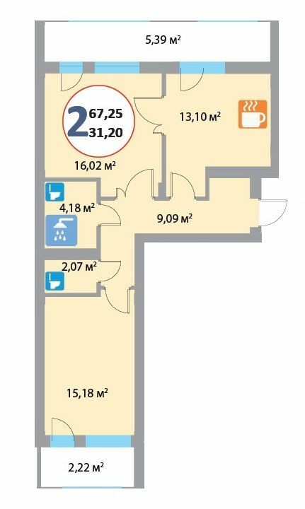 2-кімнатна 67.25 м² в ЖК Еко-дім на Надійній від 15 500 грн/м², Львів