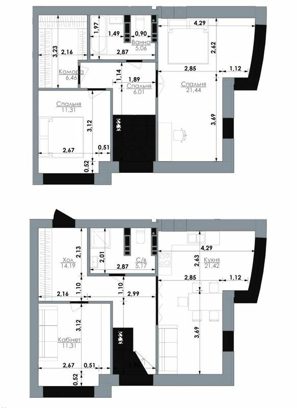 Двухуровневая 102.37 м² в ЖК Bavaria City от 15 200 грн/м², с. Крюковщина