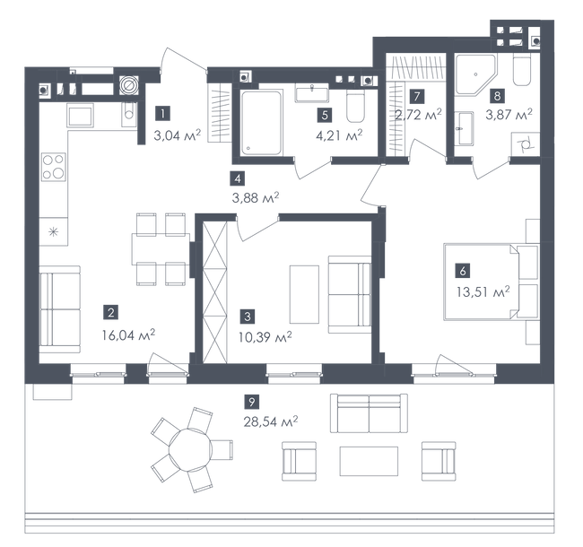 2-комнатная 66.22 м² в ЖК Малоголосківські пагорби от 25 900 грн/м², Львов