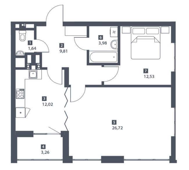 2-кімнатна 69.96 м² в ЖК Малоголосківські пагорби від 25 900 грн/м², Львів