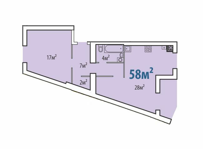 2-кімнатна 58 м² в ЖК Евромісто від 20 300 грн/м², с. Крюківщина