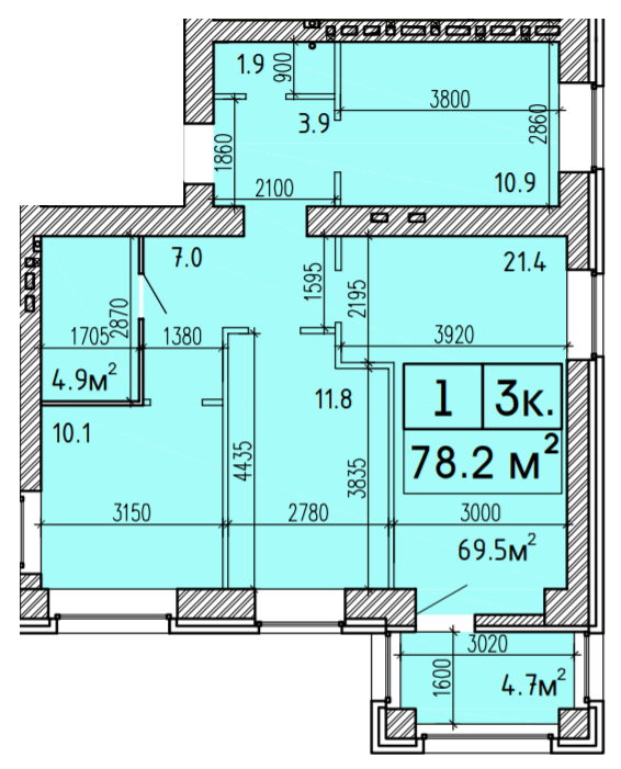 3-комнатная 78.2 м² в ЖК Suncity от 17 000 грн/м², Днепр