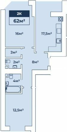 2-комнатная 62 м² в ЖК Евромисто от 25 000 грн/м², с. Крюковщина