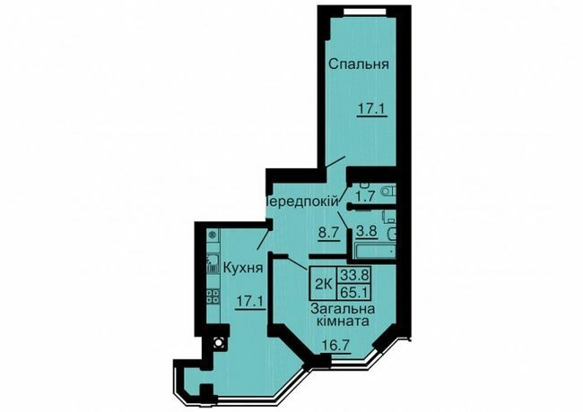 2-комнатная 65.1 м² в ЖК Sofia Nova от 35 000 грн/м², с. Новоселки