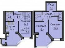 Дворівнева 74.2 м² в ЖК Sofia Nova від 35 000 грн/м², с. Новосілки