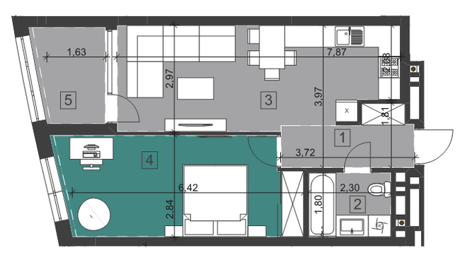 1-кімнатна 53.76 м² в ЖК Парус City від 20 750 грн/м², Львів