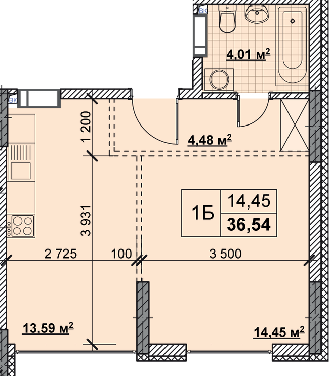 1-комнатная 36.54 м² в ЖК Новые Теремки от 18 500 грн/м², с. Новоселки