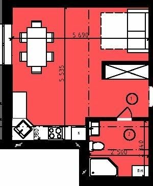 1-кімнатна 34.57 м² в ЖК Rothenburg House від 25 900 грн/м², с. Петропавлівська Борщагівка