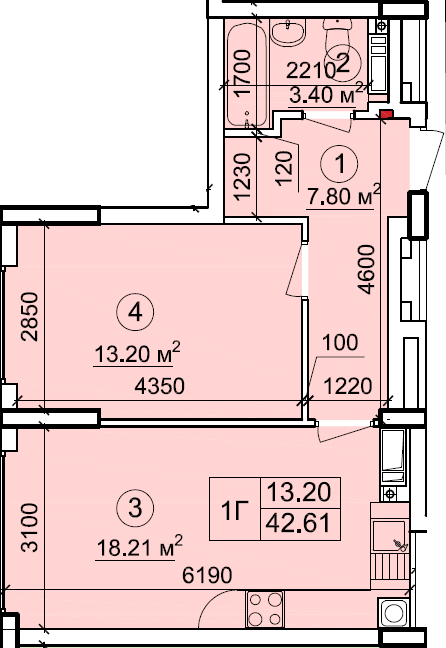 1-комнатная 42.61 м² в ЖК Петровский квартал от 15 500 грн/м², с. Святопетровское