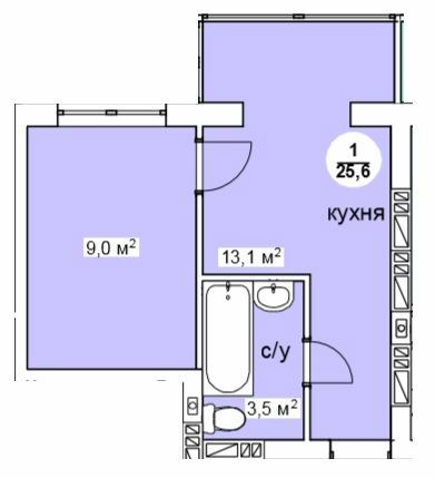 Смарт 25.6 м² в ЖК Нова Данія від 22 500 грн/м², с. Софіївська Борщагівка