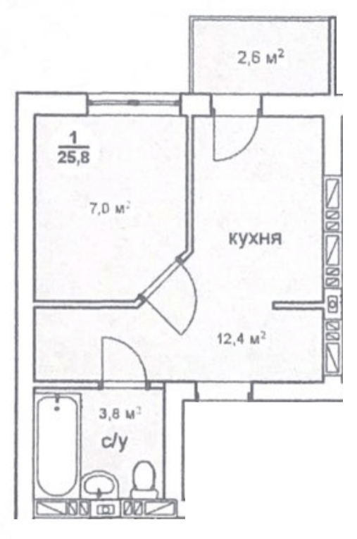 1-комнатная 25.8 м² в ЖК Новая Дания от 22 500 грн/м², с. Софиевская Борщаговка