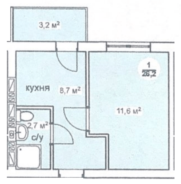 1-кімнатна 26.2 м² в ЖК Нова Данія від 22 500 грн/м², с. Софіївська Борщагівка