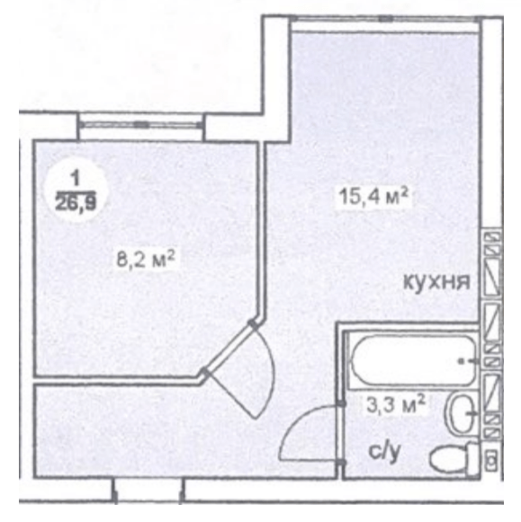 1-кімнатна 26.9 м² в ЖК Нова Данія від 22 500 грн/м², с. Софіївська Борщагівка