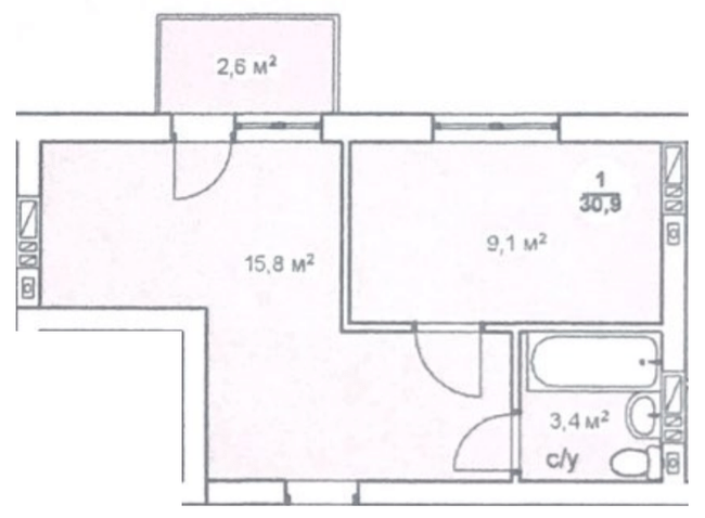 1-кімнатна 30.9 м² в ЖК Нова Данія від 22 500 грн/м², с. Софіївська Борщагівка