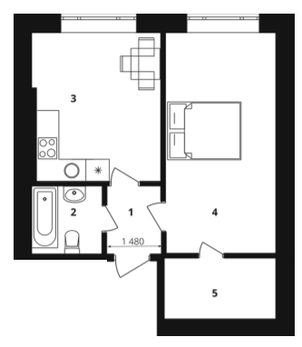 1-комнатная 43 м² в ЖК Европейка от 18 450 грн/м², с. Софиевская Борщаговка