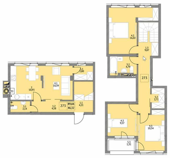 Дворівнева 89.66 м² в ЖК Яскравий Львів від 19 100 грн/м², Львів
