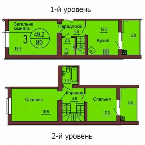 Двухуровневая 89 м² в ЖК София Клубный от 30 000 грн/м², с. Софиевская Борщаговка