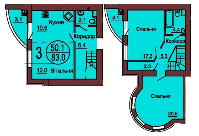 Двухуровневая 83 м² в ЖК София Клубный от 30 000 грн/м², с. Софиевская Борщаговка