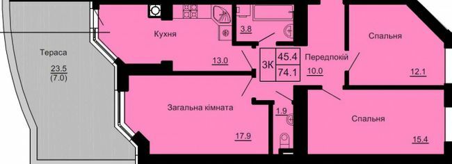 3-кімнатна 74.1 м² в ЖК Софія Клубний від 24 000 грн/м², с. Софіївська Борщагівка