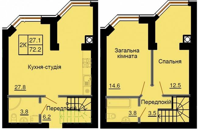 Двухуровневая 72.2 м² в ЖК София Клубный от 32 000 грн/м², с. Софиевская Борщаговка