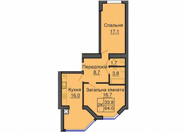 2-кімнатна 64 м² в ЖК Софія Клубний від 26 000 грн/м², с. Софіївська Борщагівка