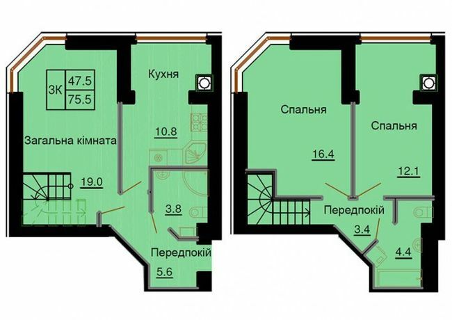 Дворівнева 75.5 м² в ЖК Софія Клубний від 30 000 грн/м², с. Софіївська Борщагівка