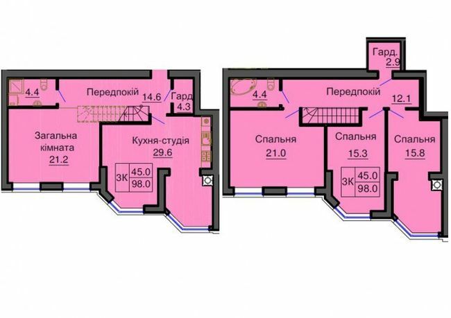 Двухуровневая 98 м² в ЖК София Резиденс от 29 000 грн/м², с. Софиевская Борщаговка