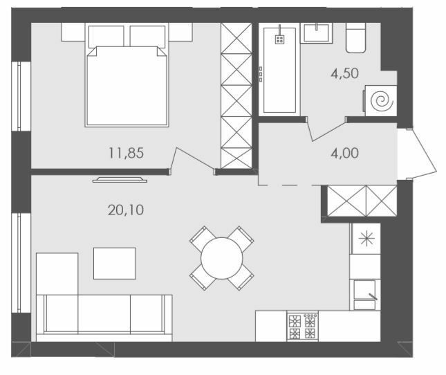 1-кімнатна 40.45 м² в ЖК Avalon Holiday від 17 000 грн/м², с. Сокільники