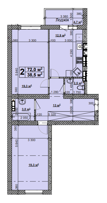 2-комнатная 72 м² в ЖК Новая Конча-Заспа от 19 500 грн/м², с. Ходосовка