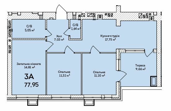 3-кімнатна 77.95 м² в ЖК Grand Country Irpin від 23 500 грн/м², м. Ірпінь