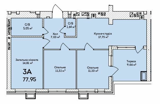 3-комнатная 77.95 м² в ЖК Grand Country Irpin от 23 500 грн/м², г. Ирпень