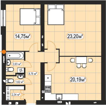 2-кімнатна 75.1 м² в ЖК Баск&Вілль від 16 600 грн/м², м. Ірпінь