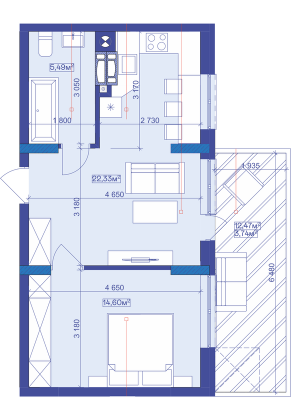 1-комнатная 46.8 м² в ЖК Utlandia от 27 400 грн/м², г. Ирпень