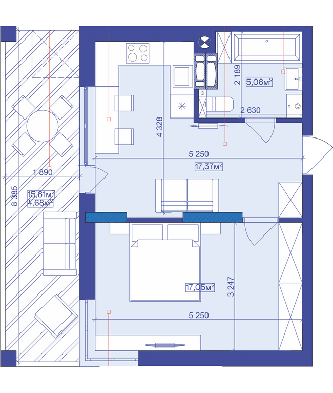 1-кімнатна 51.3 м² в ЖК Utlandia від 27 400 грн/м², м. Ірпінь