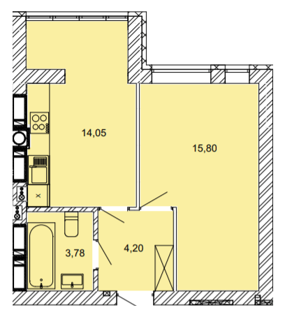 1-кімнатна 37.84 м² в ЖК Найкращий квартал від 22 000 грн/м², м. Ірпінь