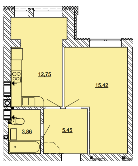 1-кімнатна 37.48 м² в ЖК Найкращий квартал від 24 250 грн/м², м. Ірпінь