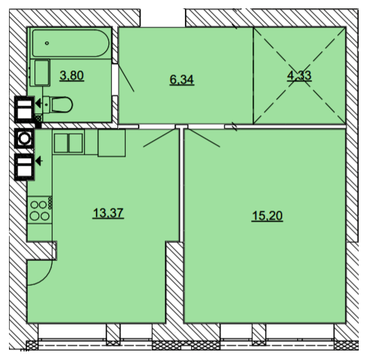 1-комнатная 43.04 м² в ЖК Найкращий квартал от 24 250 грн/м², г. Ирпень