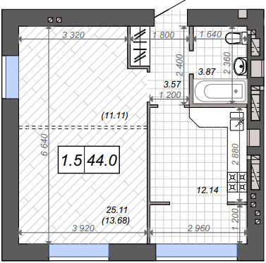 1-комнатная 44 м² в ЖК Новые Метры Park от 26 000 грн/м², г. Ирпень