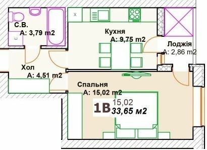 1-кімнатна 33.65 м² в ЖК Преміальний від 26 000 грн/м², м. Ірпінь