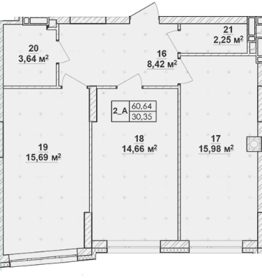 2-кімнатна 60.64 м² в ЖК Синергія 3+ від 19 000 грн/м², м. Ірпінь