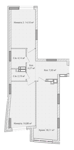 2-комнатная 67.19 м² в ЖК Синергия 3+ от 21 300 грн/м², г. Ирпень