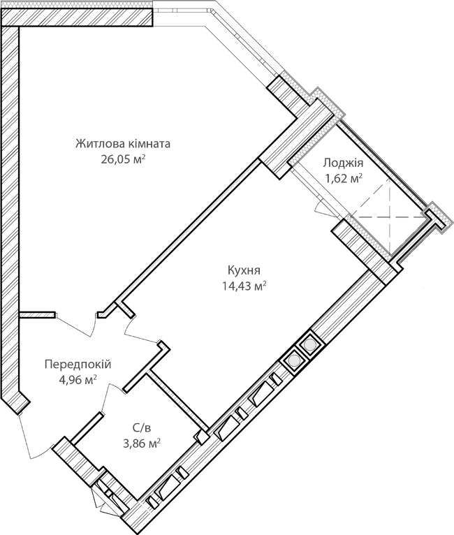 1-комнатная 50.91 м² в ЖК Синергия Сити от 29 000 грн/м², г. Ирпень