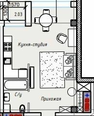 Студія 36.78 м² в ЖК ITown від 37 950 грн/м², Одеса
