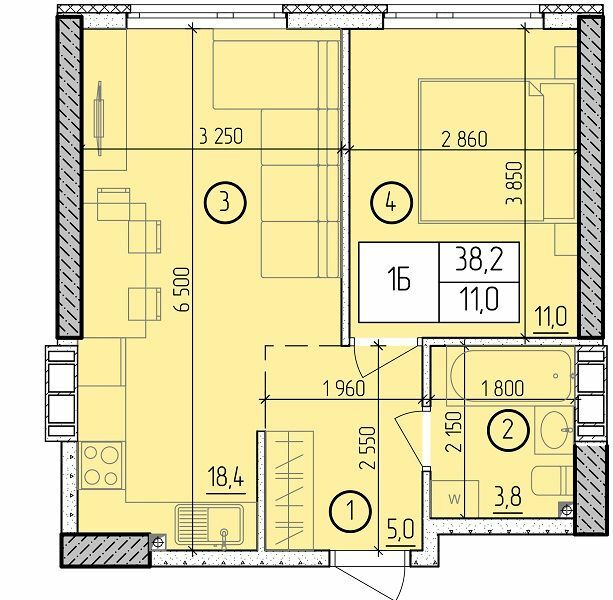 1-кімнатна 38.9 м² в ЖК Manhattan від 25 150 грн/м², Одеса