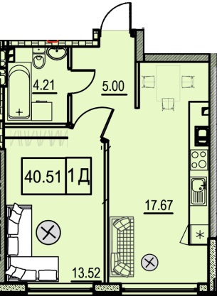 1-комнатная 40.51 м² в ЖК Manhattan от 23 150 грн/м², Одесса