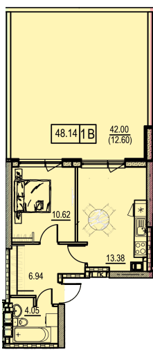 1-кімнатна 48.14 м² в ЖК Manhattan від 23 150 грн/м², Одеса