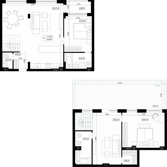 Двухуровневая 129.06 м² в ЖК PARKTOWN от 24 000 грн/м², пгт Гостомель